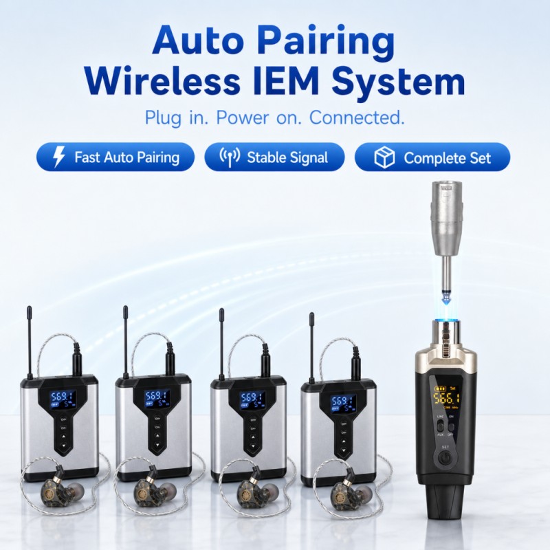 In Ear Monitor Iem - Sistem IEM Nirkabel, 1 Pemancar, 4
