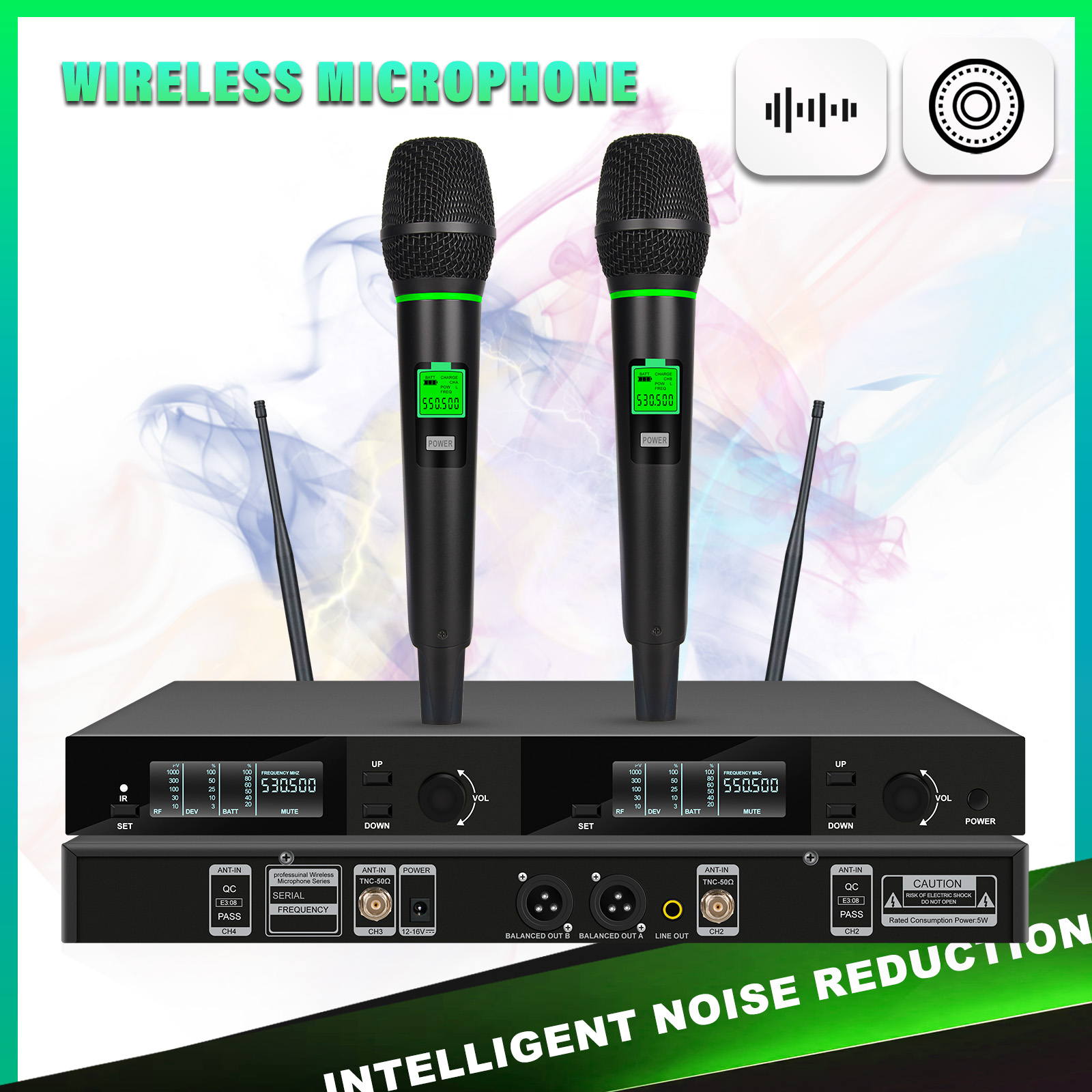 Shure Mic Sm58 - Sistem Mikrofon Nirkabel UHF Ganda, Set