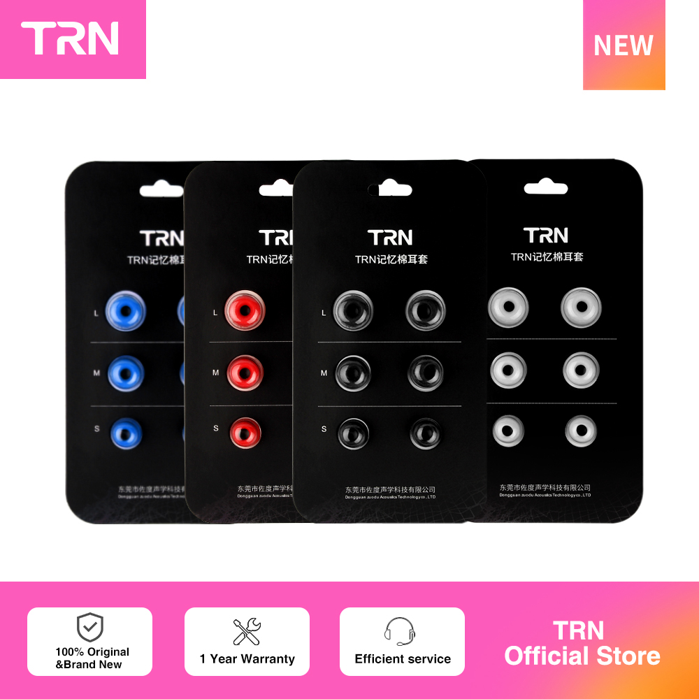Earphone Foam Tip - TRN 3 Pasang (6 Buah) Earphone