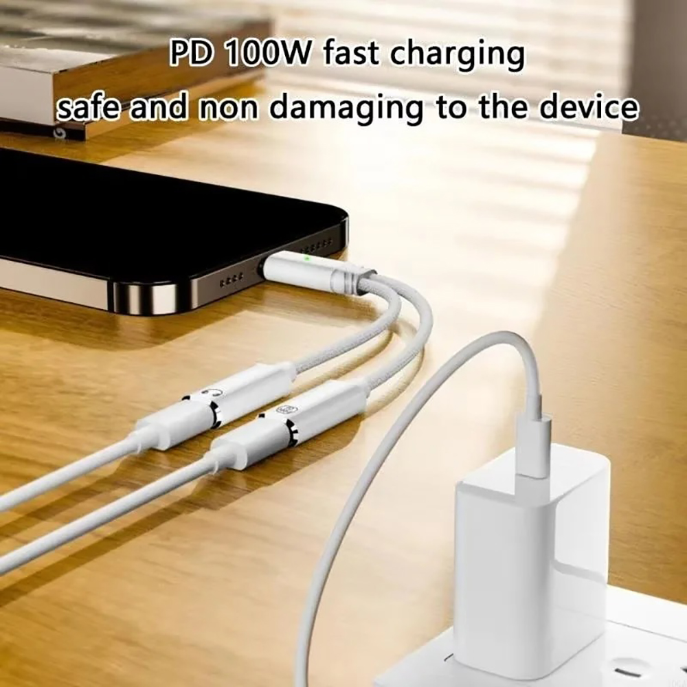 USB C Splitter 2 In 1 Headphon - Earphone Splitter Jack ulasan dan harga